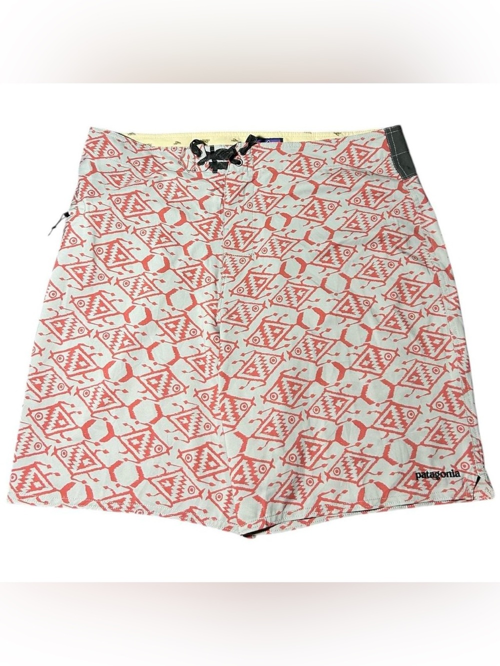 Patagonia Fish Print Stretch Planing Boardshorts Grey
